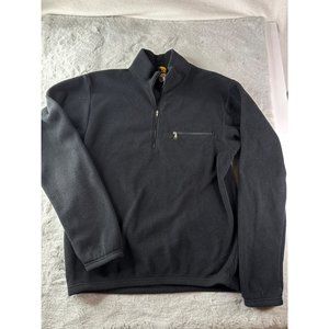 Vintage REI Sweater Mens Medium Black 1/4 Zip Long Sleeve Outdoor USA Made